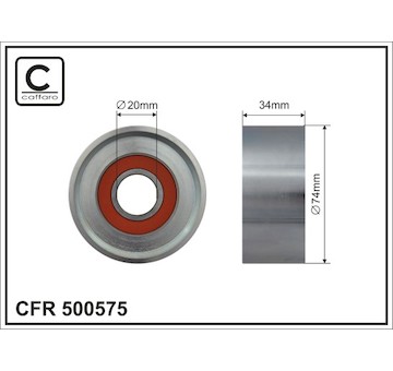 Napínací kladka, žebrovaný klínový řemen CAFFARO 500575