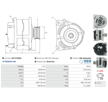 Alternátor AS-PL A01313(SEG)