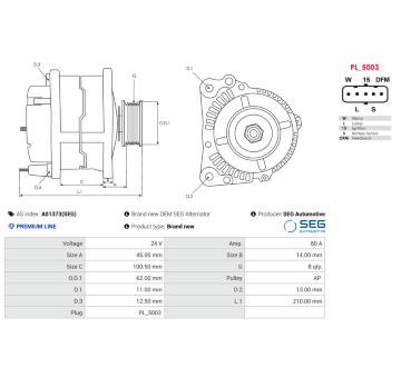 Alternátor AS-PL A01373(SEG)