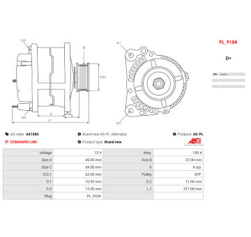 Alternátor AS-PL A4158S