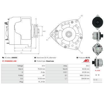 Alternátor AS-PL A9605S