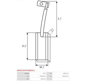 Uhlíkový kartáč, generátor AS-PL AB5015(MITSUBISHI)