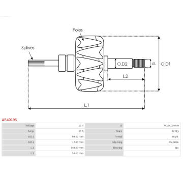 Rotor alternátoru AS-PL AR4019S