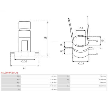 Kluzný kroužek, generátor AS-PL ASL9008P(BULK)