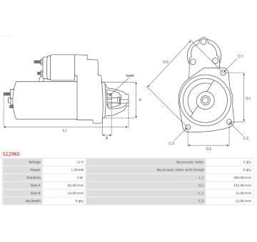 Startér AS-PL S1296S
