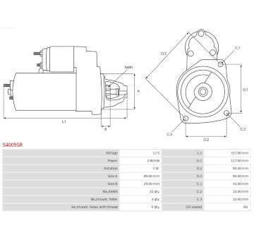 Startér AS-PL S4005SR - repas