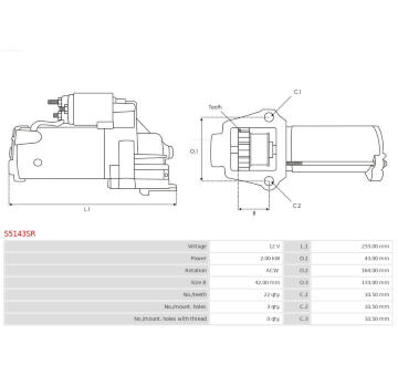 Startér AS-PL S5143SR - repas