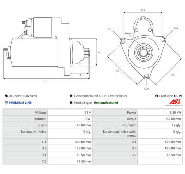 żtartér AS-PL S5573PR