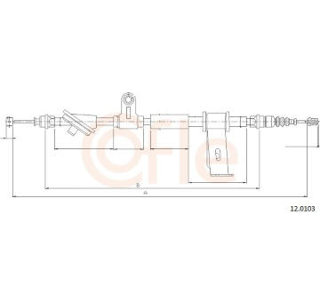 Tažné lanko, parkovací brzda COFLE 12.0103