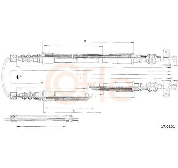 Tažné lanko, parkovací brzda COFLE 17.0201
