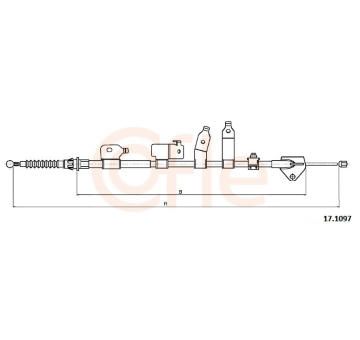 Tažné lanko, parkovací brzda COFLE 17.1097