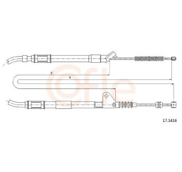 żażné lanko parkovacej brzdy COFLE 17.1416