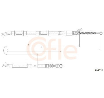 Tažné lanko, parkovací brzda COFLE 17.1445