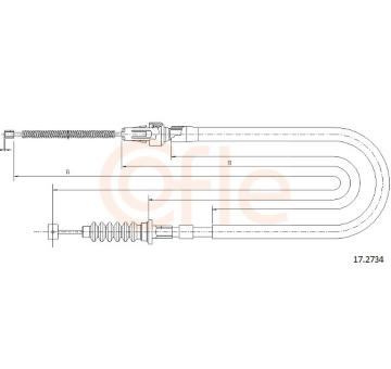 żażné lanko parkovacej brzdy COFLE 17.2734