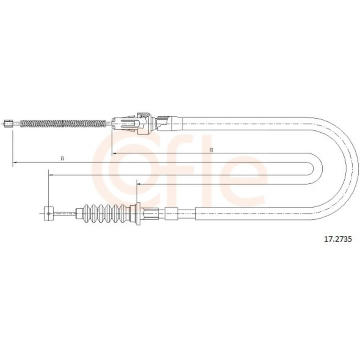 żażné lanko parkovacej brzdy COFLE 17.2735