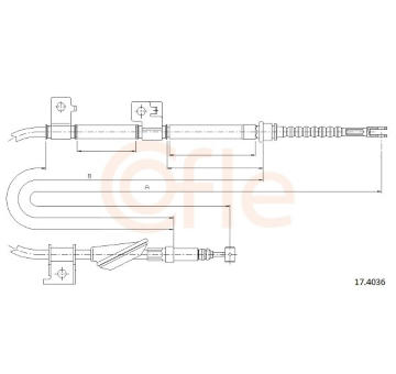 żażné lanko parkovacej brzdy COFLE 17.4036