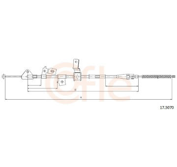 żażné lanko parkovacej brzdy COFLE 17.5070