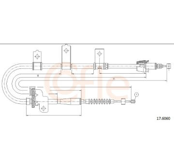 Tažné lanko, parkovací brzda COFLE 17.6060