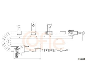 Tažné lanko, parkovací brzda COFLE 17.6061