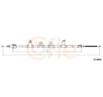 żażné lanko parkovacej brzdy COFLE 17.6063