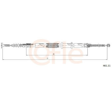 Tažné lanko, parkovací brzda COFLE 461.11