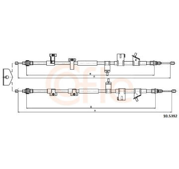 Tažné lanko, parkovací brzda COFLE 92.10.5392