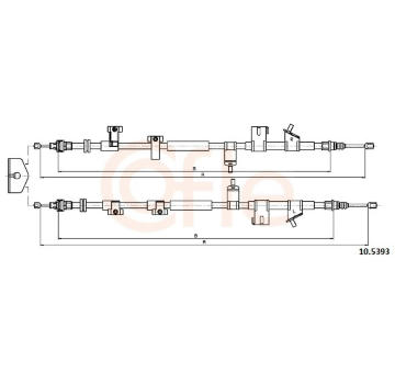 Tažné lanko, parkovací brzda COFLE 92.10.5393