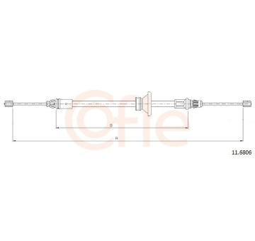Tažné lanko, parkovací brzda COFLE 92.11.6806