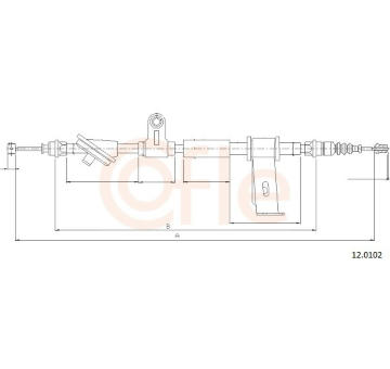 Tažné lanko, parkovací brzda COFLE 92.12.0102