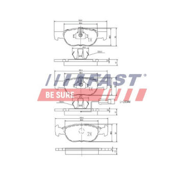 Sada brzdových destiček, kotoučová brzda FAST FT29004