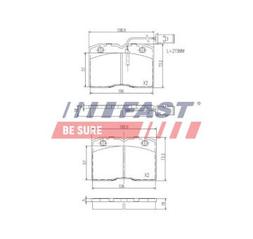 Sada brzdových destiček, kotoučová brzda FAST FT29009