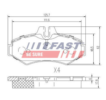 Sada brzdových destiček, kotoučová brzda FAST FT29014