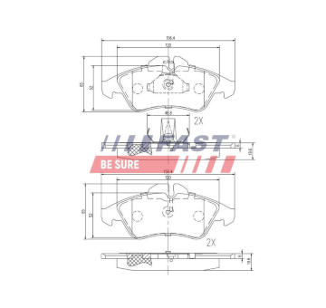 Sada brzdových destiček, kotoučová brzda FAST FT29016