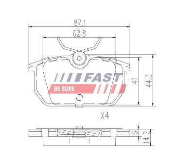 Sada brzdových destiček, kotoučová brzda FAST FT29035