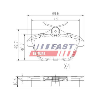 Sada brzdových destiček, kotoučová brzda FAST FT29040