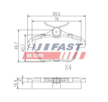 Sada brzdových destiček, kotoučová brzda FAST FT29040