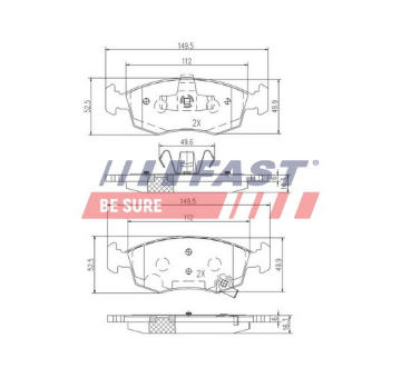 Sada brzdových destiček, kotoučová brzda FAST FT29042