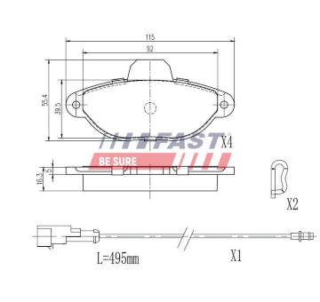 Sada brzdových destiček, kotoučová brzda FAST FT29051
