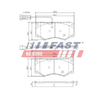 Sada brzdových destiček, kotoučová brzda FAST FT29055