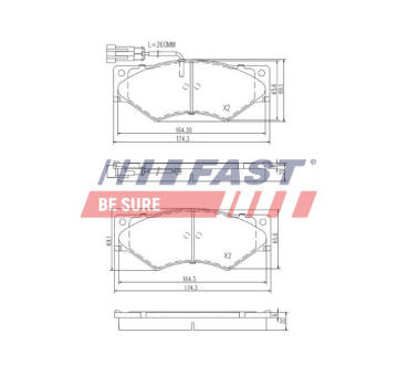 Sada brzdových destiček, kotoučová brzda FAST FT29060