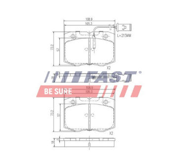 Sada brzdových destiček, kotoučová brzda FAST FT29079