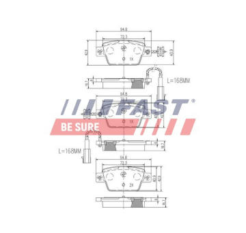 Sada brzdových destiček, kotoučová brzda FAST FT29082
