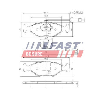 Sada brzdových destiček, kotoučová brzda FAST FT29086