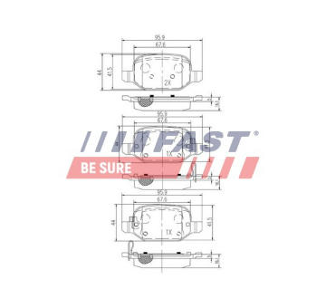 Sada brzdových destiček, kotoučová brzda FAST FT29089