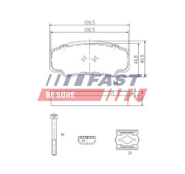 Sada brzdových destiček, kotoučová brzda FAST FT29109