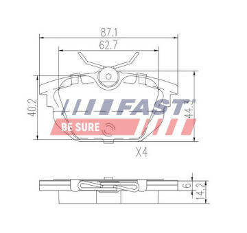 Sada brzdových destiček, kotoučová brzda FAST FT29110