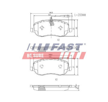 Sada brzdových destiček, kotoučová brzda FAST FT29128