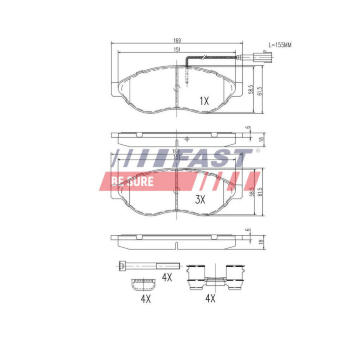 Sada brzdových destiček, kotoučová brzda FAST FT29130