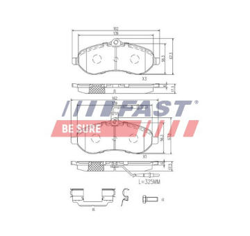 Sada brzdových destiček, kotoučová brzda FAST FT29133