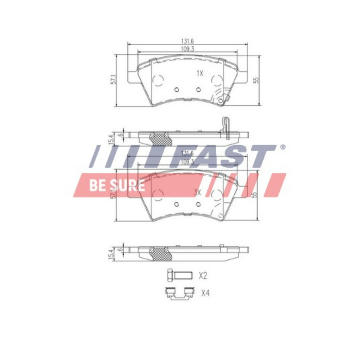 Sada brzdových destiček, kotoučová brzda FAST FT29139